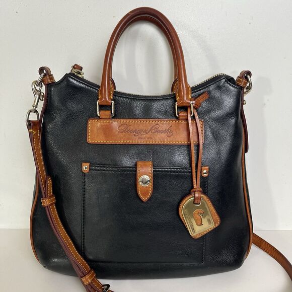 Dooney Bourke Florentine Vacchetta Leather Satchel Crossbody Old Money Heritage - Picture 3 of 13